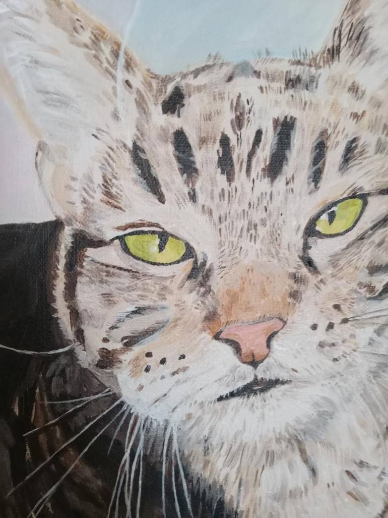 Original Contemporary Cats Painting by Elissa Dorfman