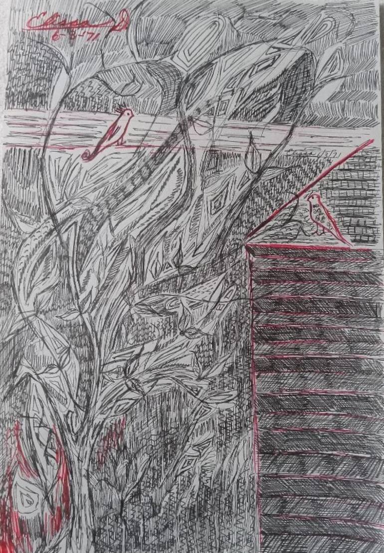 Original Contemporary Garden Drawing by Elissa Dorfman