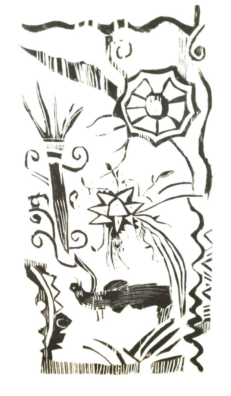 Original Abstract Animal Printmaking by Elissa Dorfman