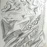 Abstract Charcoal Drawing 1973