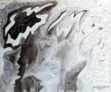 Original Abstract People Painting by Elissa Dorfman
