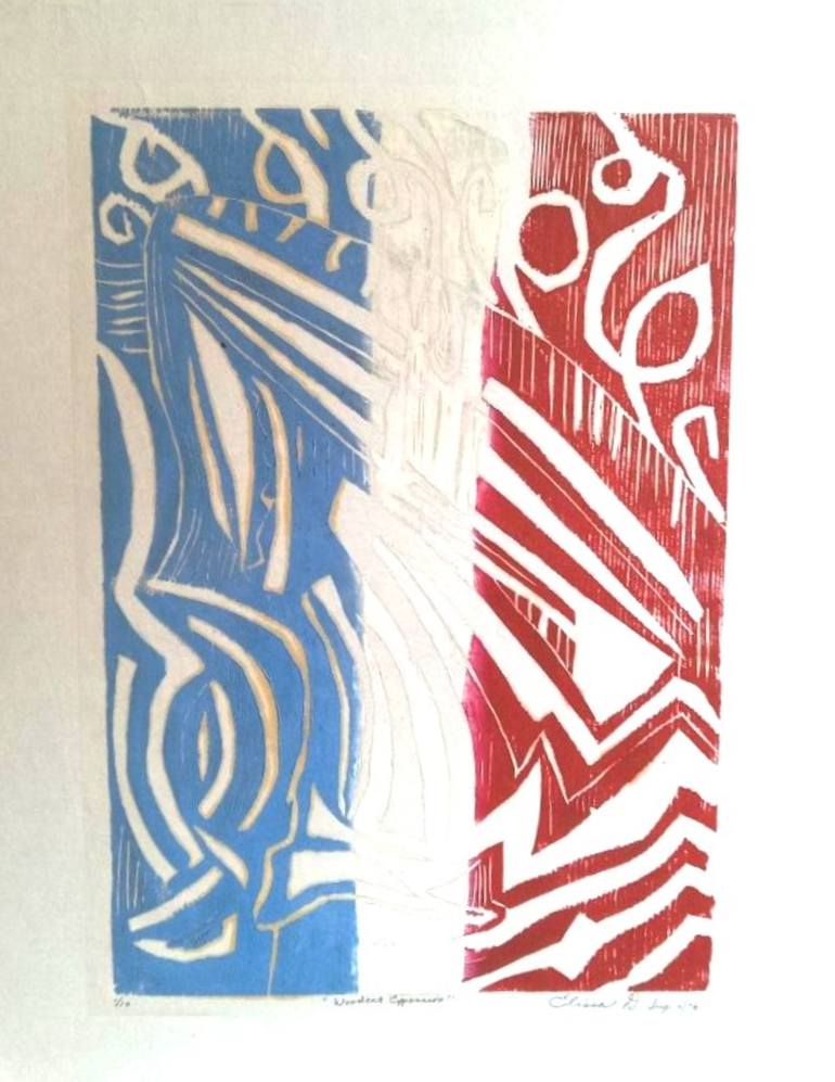 Original Abstract People Printmaking by Elissa Dorfman