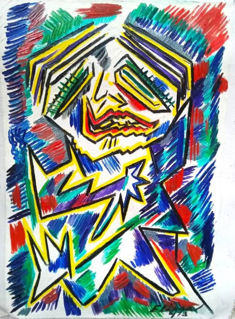 Original Abstract People Painting by Elissa Dorfman