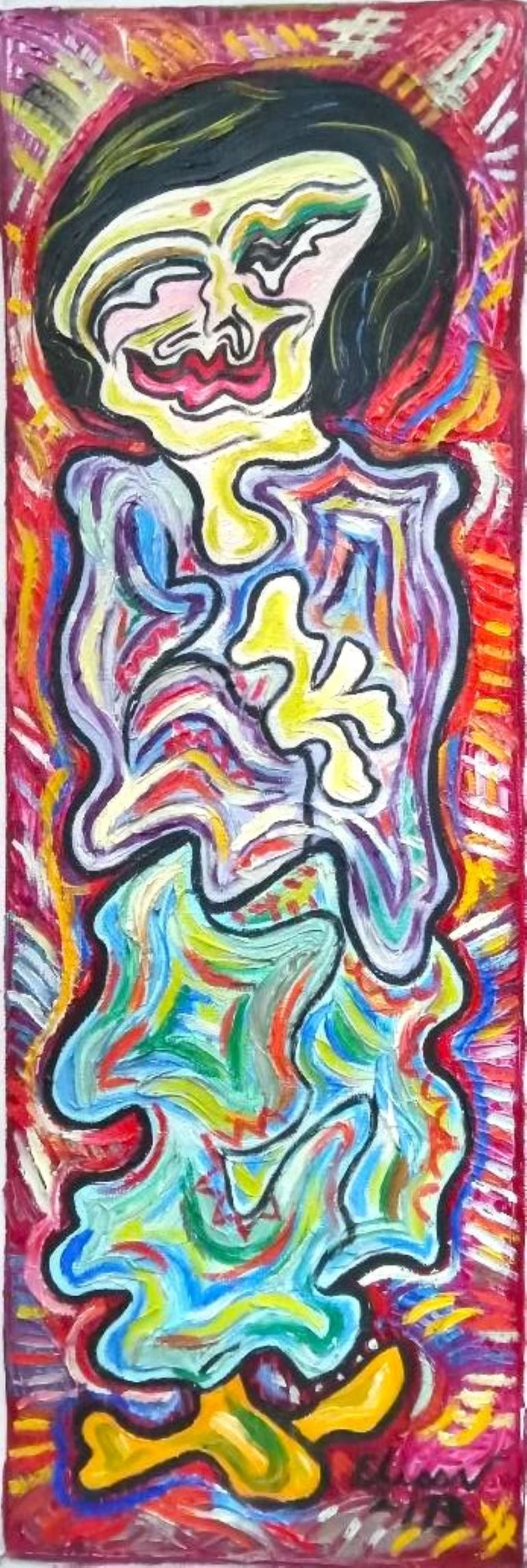 Original Abstract People Painting by Elissa Dorfman