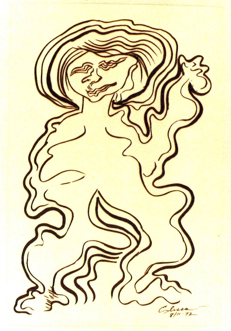 Original Contemporary People Drawing by Elissa Dorfman