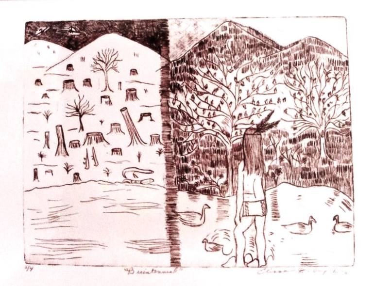 Original Realism People Printmaking by Elissa Dorfman
