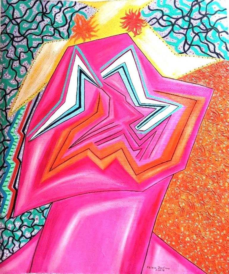 Original Abstract People Painting by Elissa Dorfman