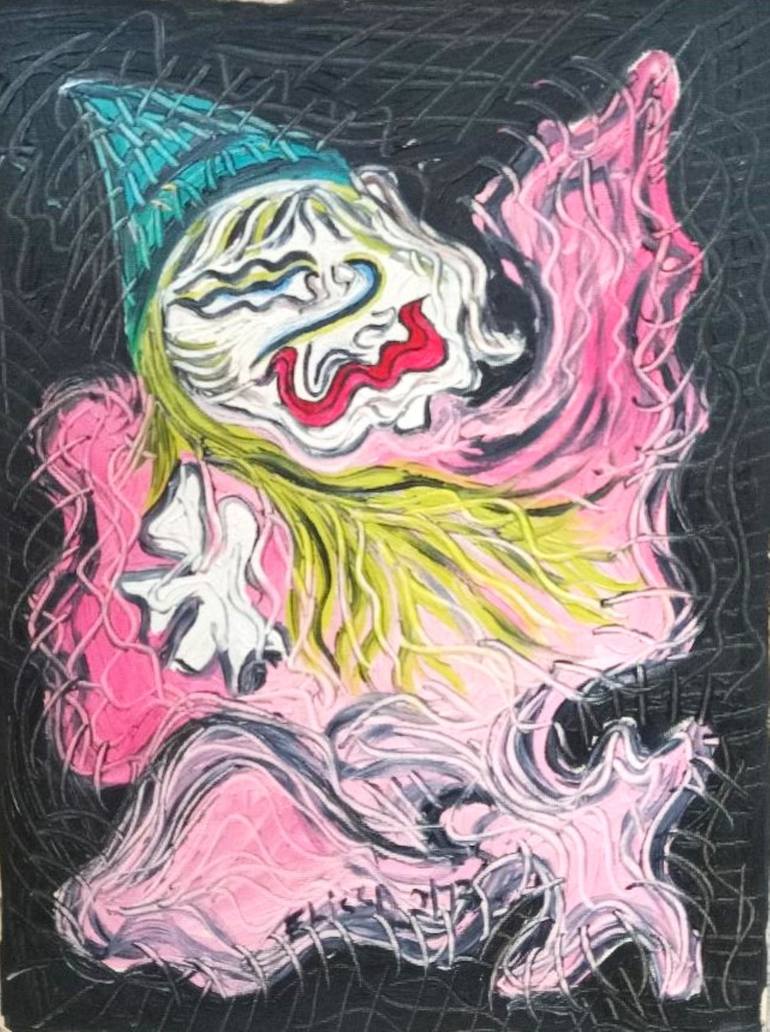 Original Abstract People Painting by Elissa Dorfman
