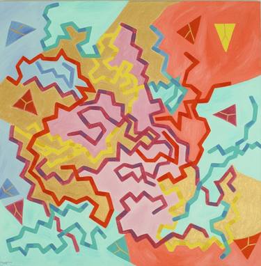 Original Abstract Science/Technology Paintings by Elissa Dorfman