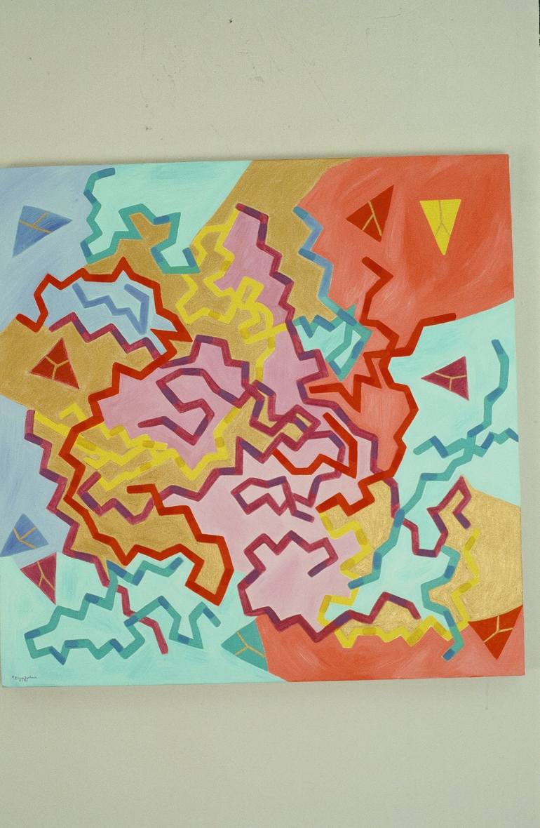 Original Abstract Science/Technology Painting by Elissa Dorfman