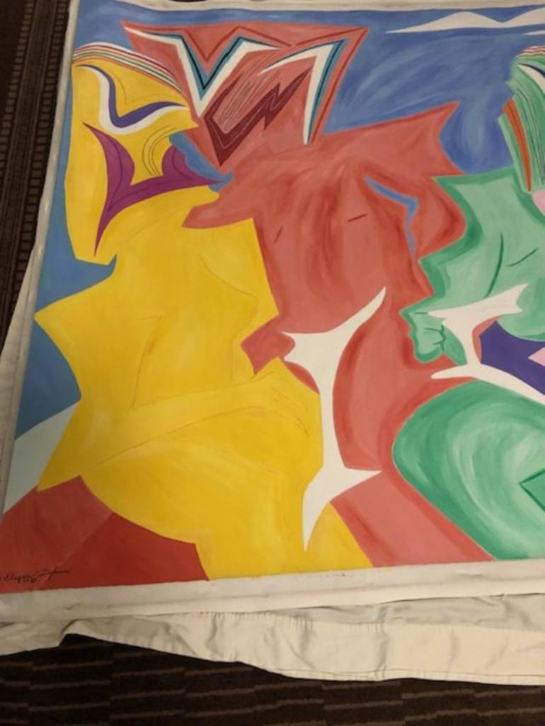 Original Abstract People Painting by Elissa Dorfman