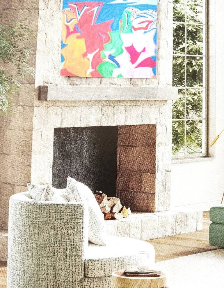 Original Abstract People Painting by Elissa Dorfman