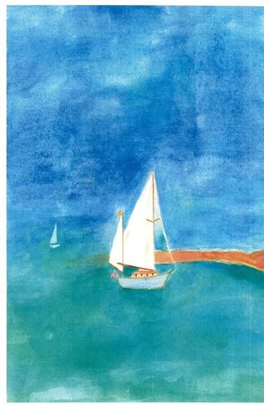 Print of Fine Art Sailboat Paintings by Elissa Dorfman