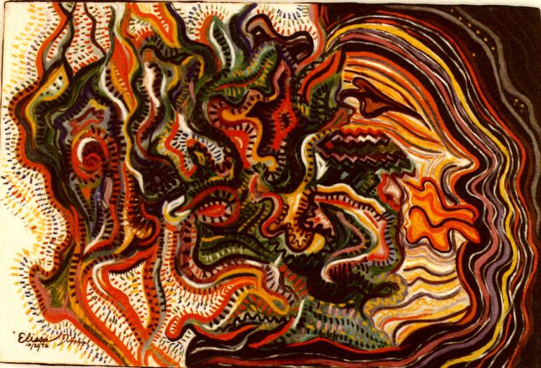 Original Abstract People Painting by Elissa Dorfman