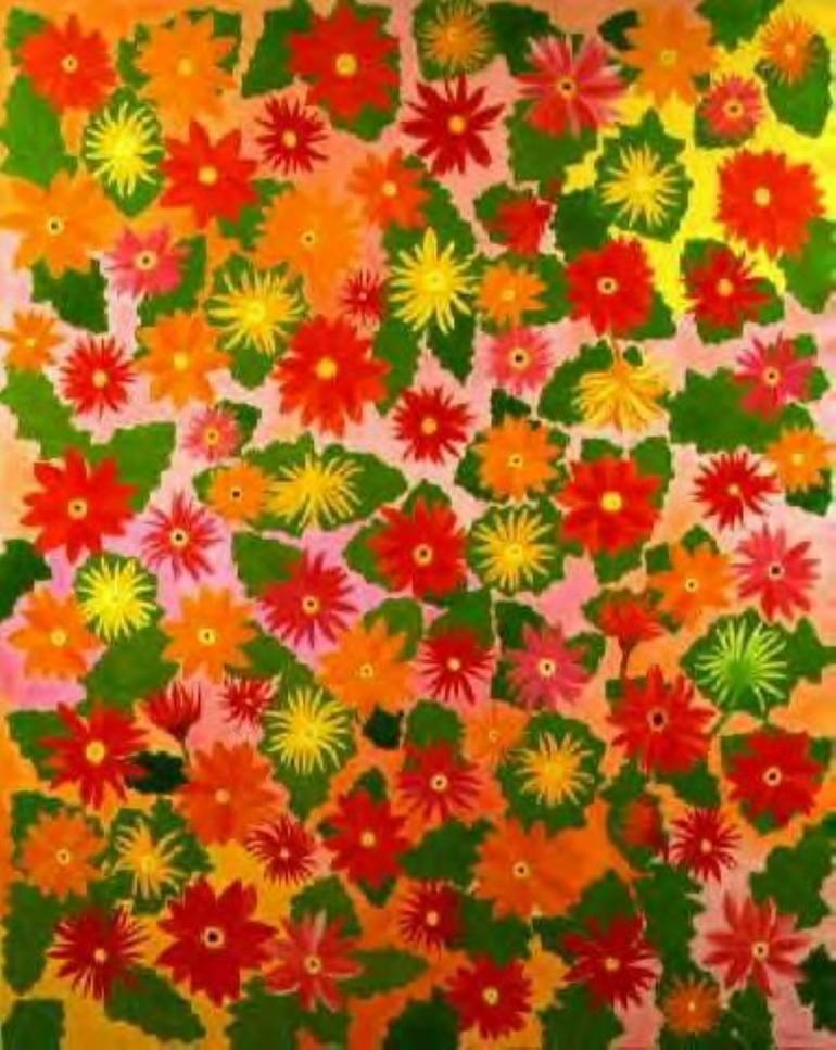 Original Modern Floral Painting by Elissa Dorfman