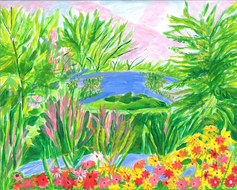 Original Modern Garden Painting by Elissa Dorfman