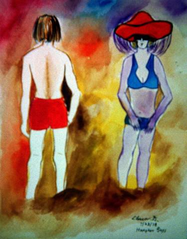 Print of Figurative Beach Paintings by Elissa Dorfman