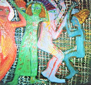 Four Colorful Figures  1971 thumb