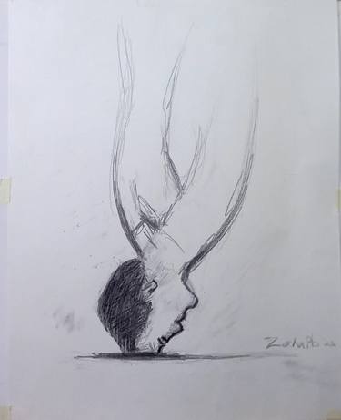 Original Abstract Expressionism Men Drawings by zohaib ahmed