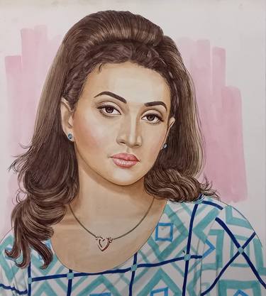 Print of Portraiture Women Paintings by zohaib ahmed