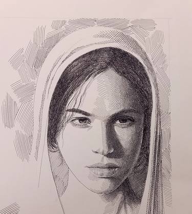 Original Portraiture Women Drawings by zohaib ahmed