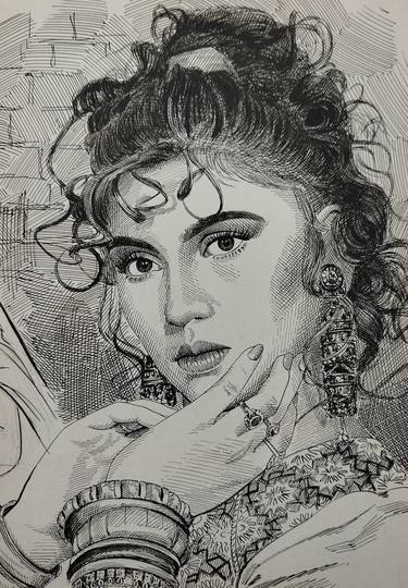 Print of Figurative Women Drawings by zohaib ahmed