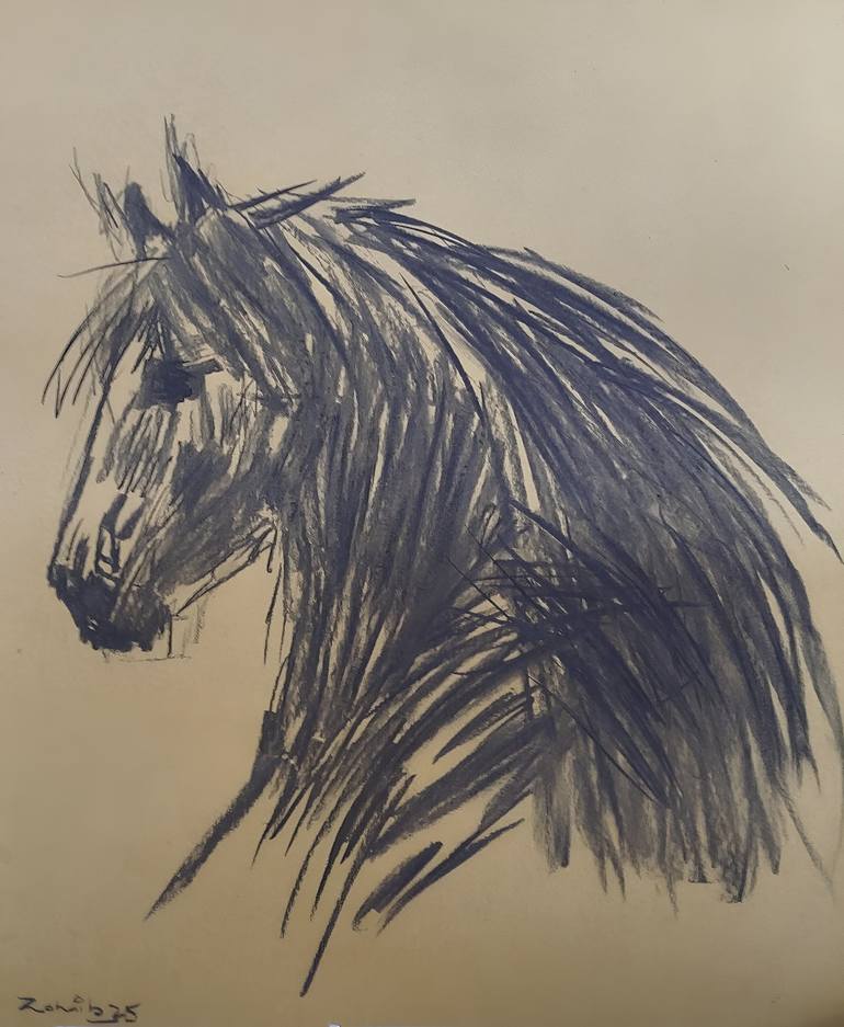 Original Animal Drawing by Zohaib Ahmed | Figurative Art on Paper | Bold and Beautiful