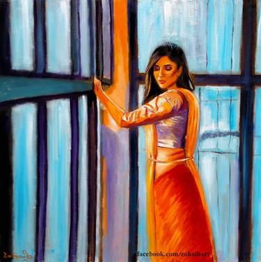 Original Fine Art Women Paintings by zohaib ahmed