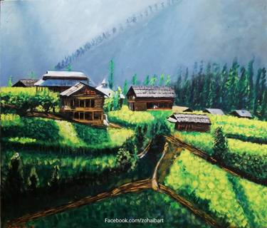 Kashmir Landscape Painting thumb