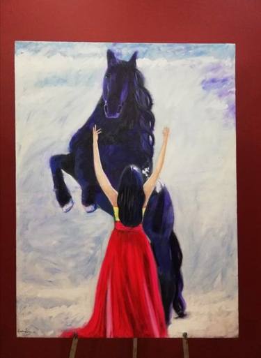 Original Expressionism Horse Paintings by zohaib ahmed