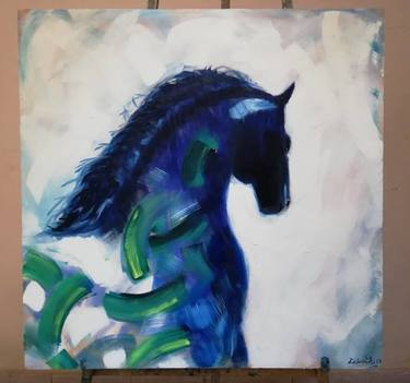 Original Expressionism Horse Paintings by zohaib ahmed
