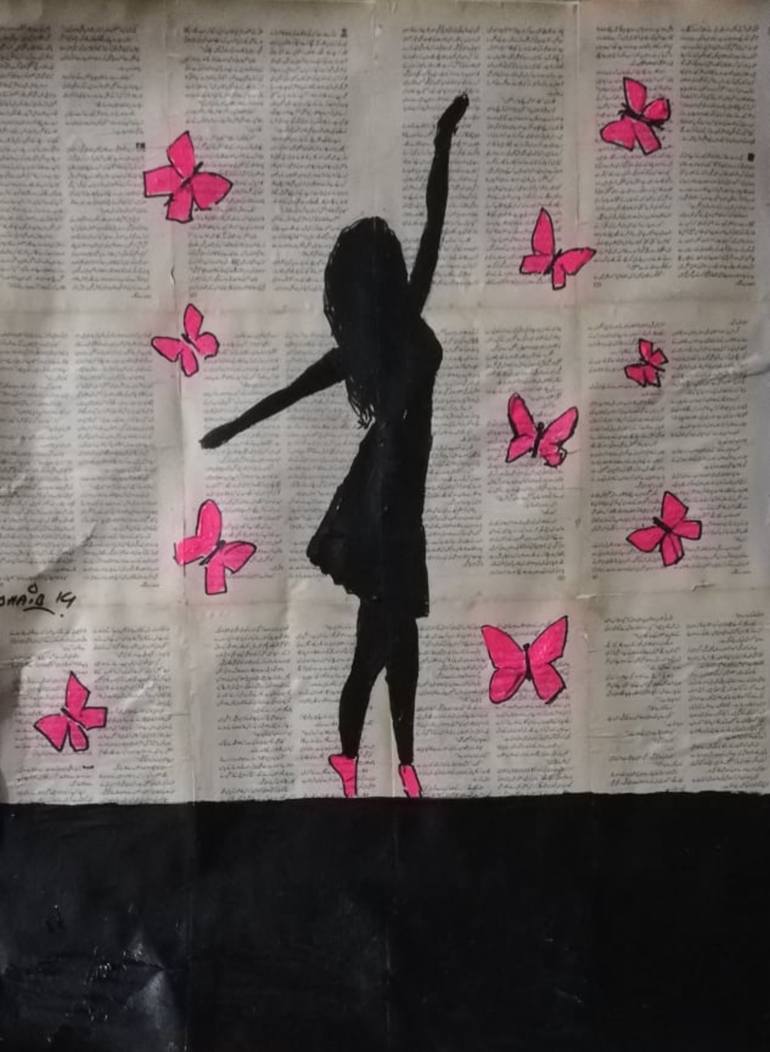 pink butterfly drawing