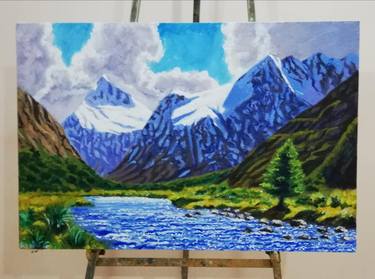 Original Expressionism Landscape Paintings by zohaib ahmed