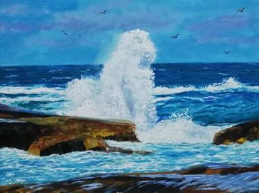 Original Expressionism Seascape Paintings by zohaib ahmed