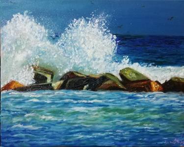 Original Expressionism Seascape Paintings by zohaib ahmed