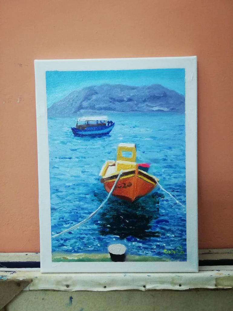 Original Realism Seascape Painting by zohaib ahmed