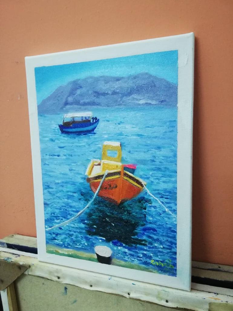 Original Realism Seascape Painting by zohaib ahmed