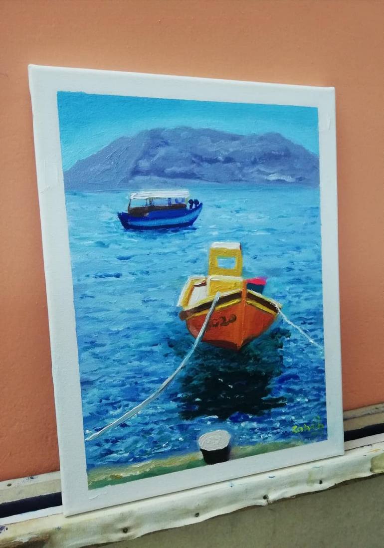 Original Realism Seascape Painting by zohaib ahmed