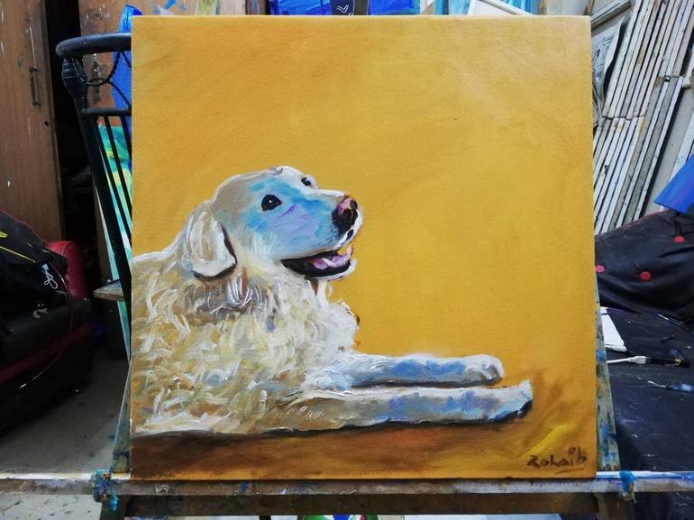 Original Dogs Painting by zohaib ahmed