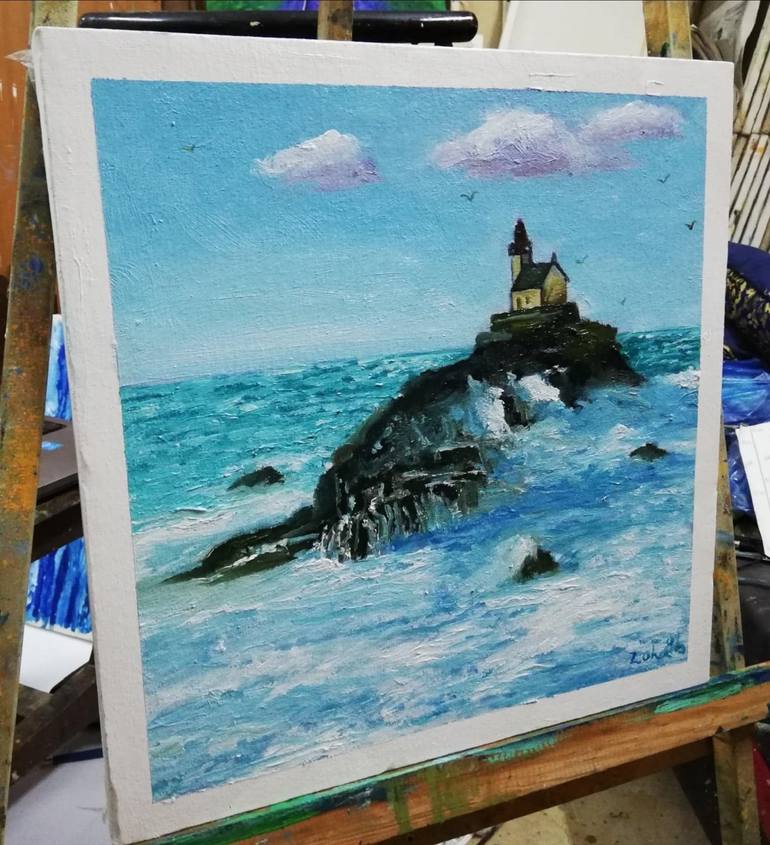Original Expressionism Seascape Painting by Zohaib Ahmed