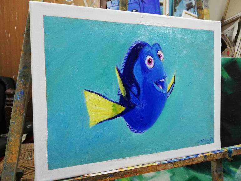 Original Fine Art Fish Painting by zohaib ahmed