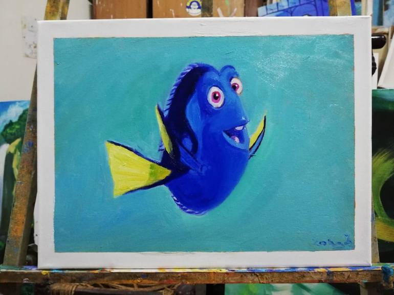 Original Fine Art Fish Painting by zohaib ahmed
