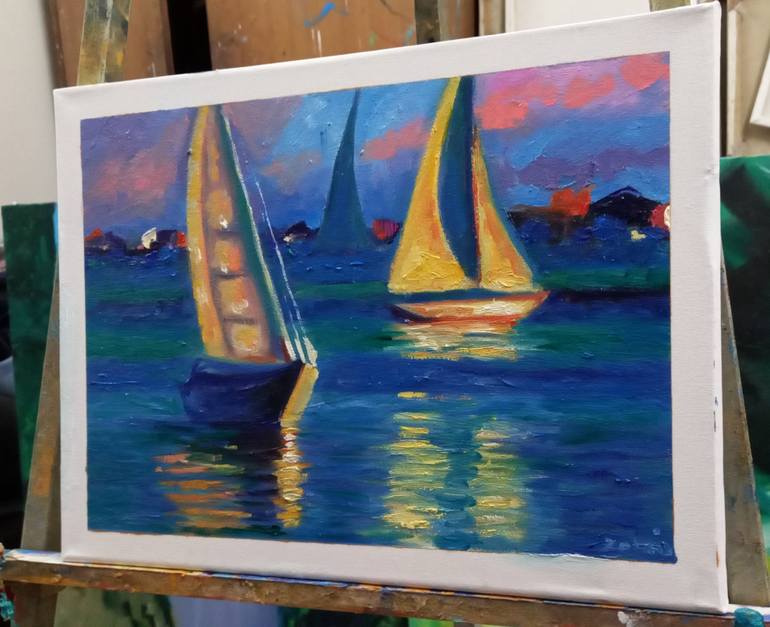 Original Seascape Painting by zohaib ahmed