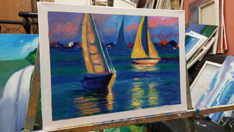 Original Abstract Seascape Painting by zohaib ahmed