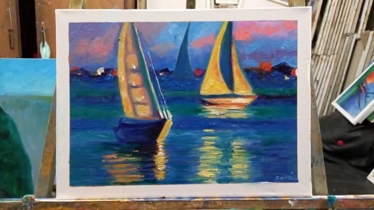 Original Seascape Painting by zohaib ahmed