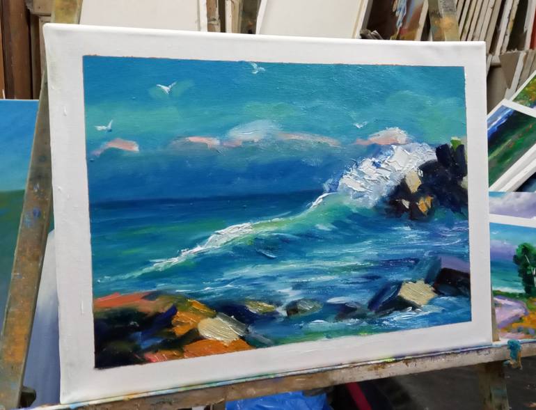 Original Abstract Expressionism Seascape Painting by zohaib ahmed