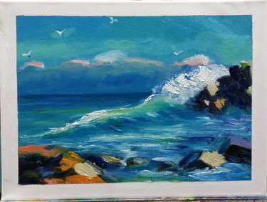 Print of Seascape Paintings by zohaib ahmed