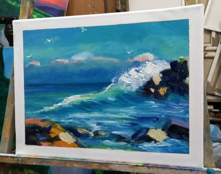 Original Abstract Seascape Painting by zohaib ahmed