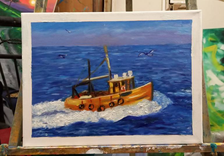 Original Sailboat Painting by zohaib ahmed