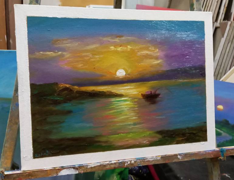 Original Abstract Seascape Painting by zohaib ahmed